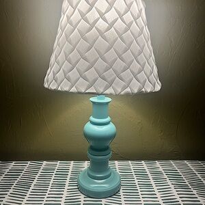 Small Lamp - Teal with White Shade